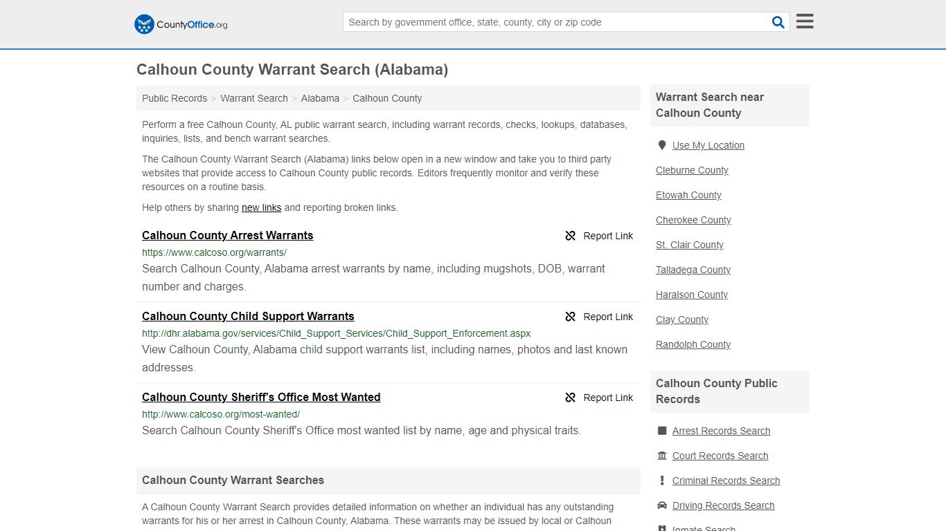 Warrant Search - Calhoun County, AL (Warrant Checks & Lookups)