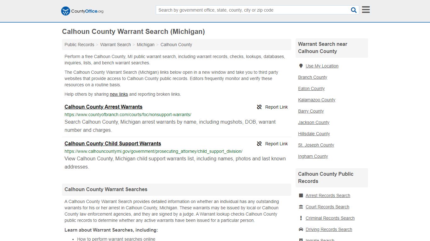 Warrant Search - Calhoun County, MI (Warrant Checks & Lookups)