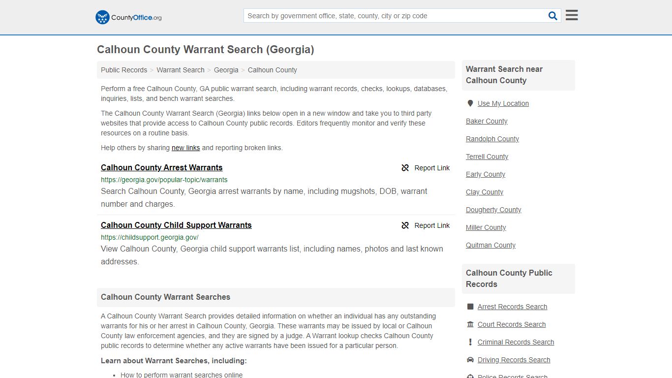 Warrant Search - Calhoun County, GA (Warrant Checks & Lookups)