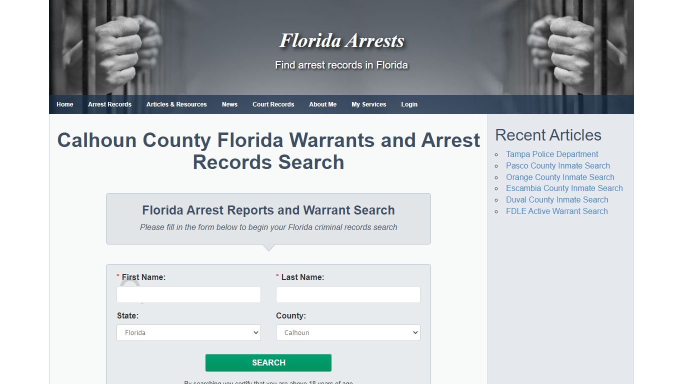 Calhoun County Florida Warrants and Arrest Records Search